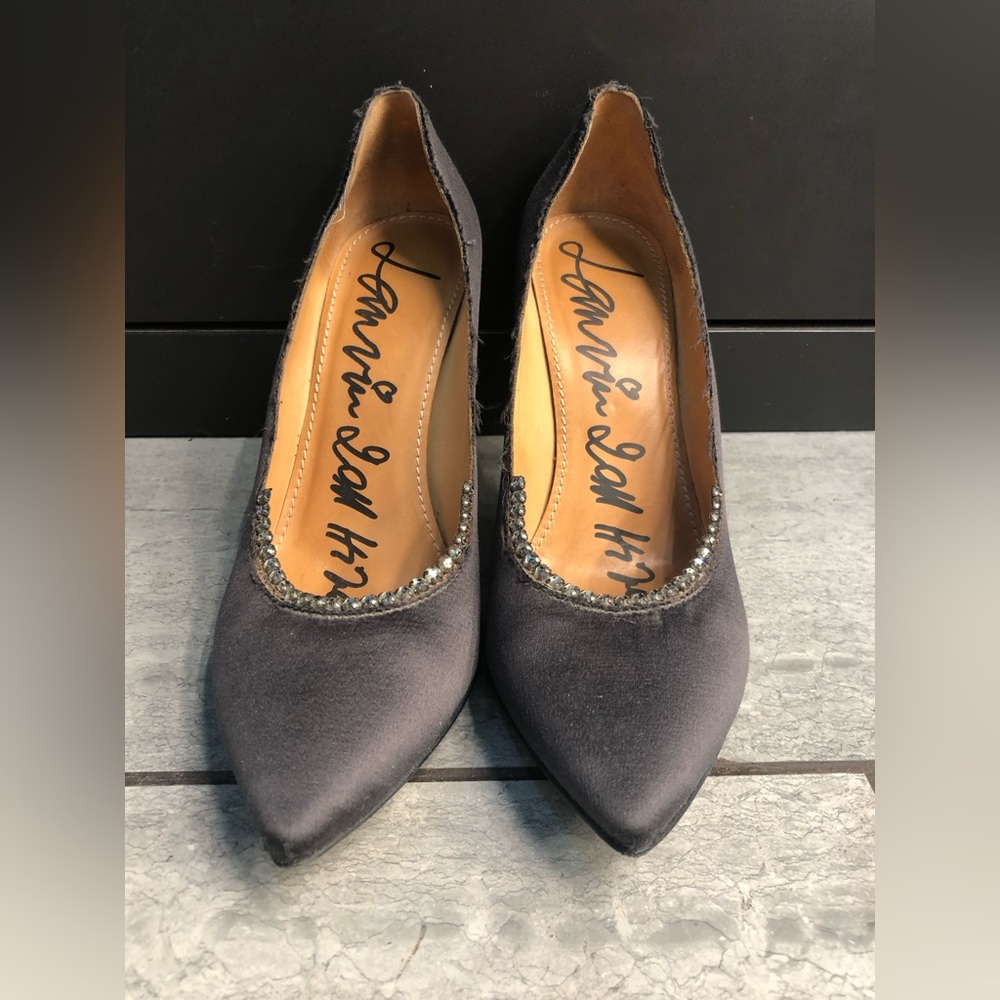 Lanvin satin heels with Swarovski crystals